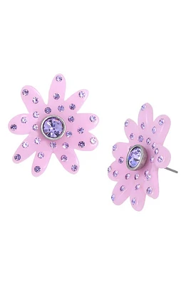 Kurt Geiger London Crystal Daisy Stud Earrings in Lilac Pink at Nordstrom