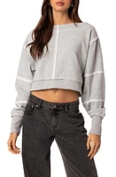 EDIKTED Inside Out Crop Sweatshirt Gray-Melange at Nordstrom,