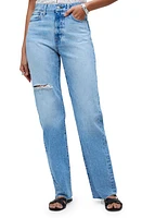 Madewell '90s Ripped Straight Leg Jeans Revoir Wash at Nordstrom,