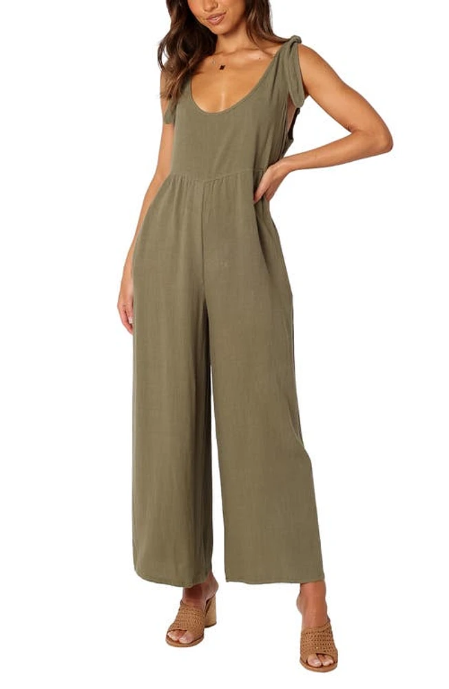 Petal & Pup Ayla Tie Shoulder Wide Leg Linen Jumpsuit at Nordstrom,