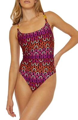 Trina Turk Echo One-Piece Swimsuit in Pink at Nordstrom, Size 12