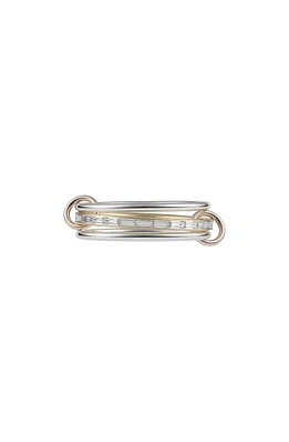 Spinelli Kilcollin Rhea Diamond & Mixed Metal Stack Ring in White Gold/Gold/Rose Gold at Nordstrom