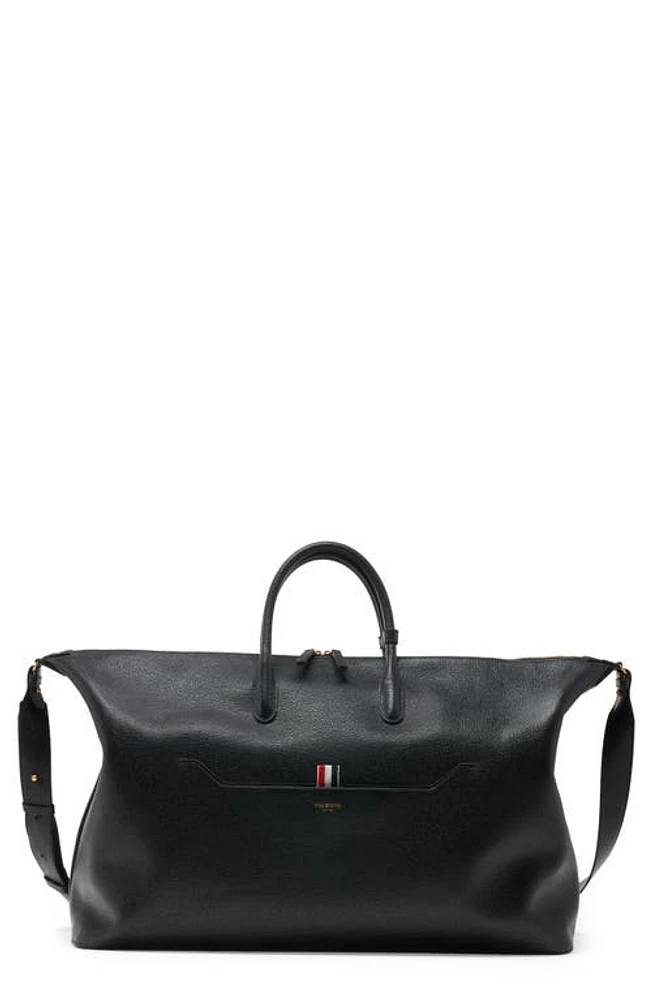 Thom Browne Leather Duffle Bag in Black at Nordstrom