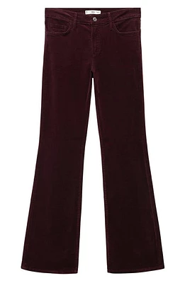 MANGO Corduroy Flare Leg Pants Wine at Nordstrom,