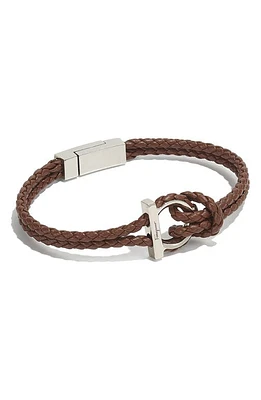 FERRAGAMO Men's Braided Leather Bracelet in at Nordstrom