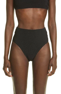 TOTEME Smocked Bikini Bottoms Black at Nordstrom,