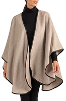 Sofia Cashmere Leather Trim Alpaca Blend Wrap in Oatmeal at Nordstrom