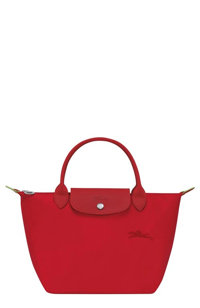 Longchamp Le Pliage Green Recycled Canvas Top Handle Bag in Tomato at Nordstrom