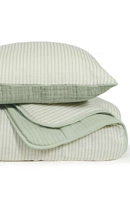 Oilo Organic Cotton Muslin Quilt & Sham Set in Seamoss at Nordstrom