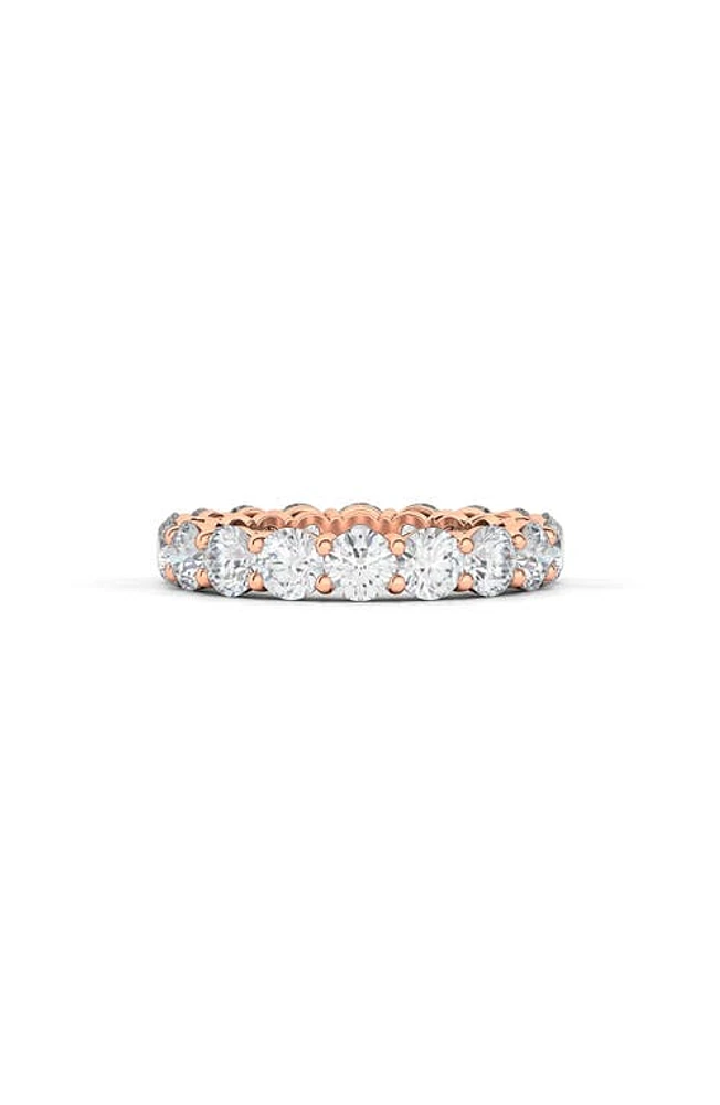 HauteCarat Round Cut Lab Created Diamond 18K Gold Eternity Band Ring in Rose Gold at Nordstrom