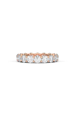 HauteCarat Round Cut Lab Created Diamond 18K Gold Eternity Band Ring in Rose Gold at Nordstrom