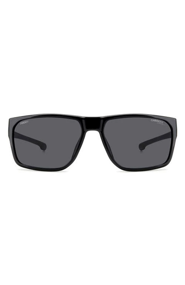 Carrera Eyewear x Ducati 59mm Rectangular Sunglasses in Black/Grey at Nordstrom