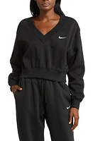 Nike Sportswear Phoenix Fleece V-Neck Crop Sweatshirt at Nordstrom,