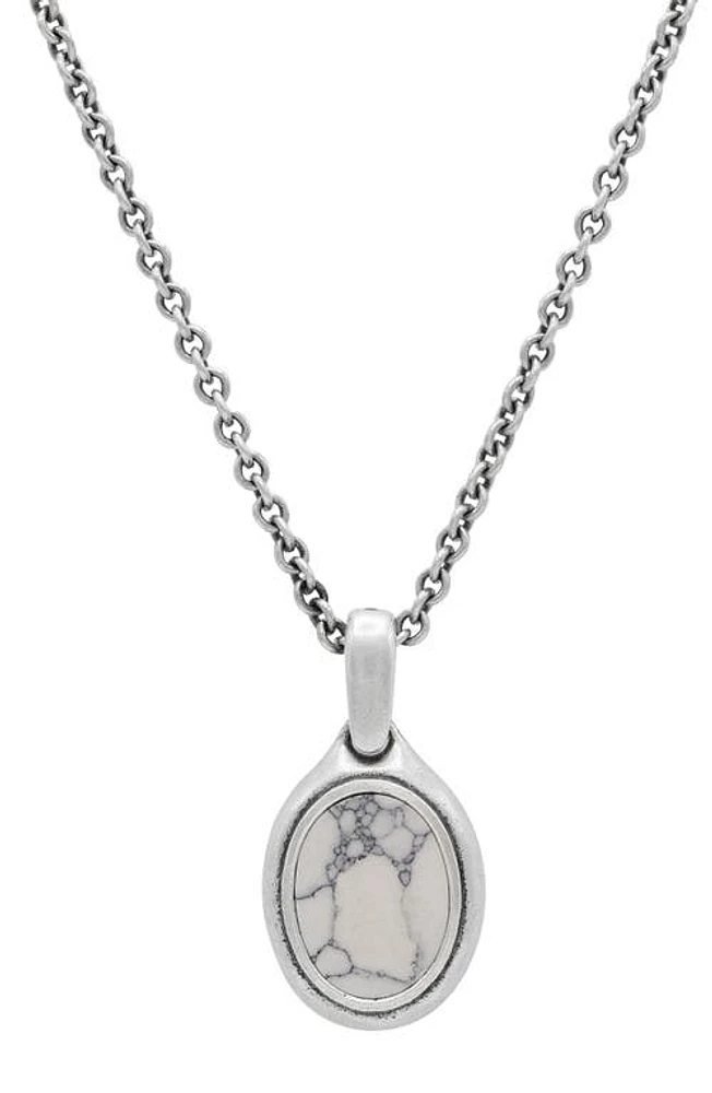 John Varvatos Artisan Howlite Pendant Sterling Silver Necklace at Nordstrom, Size 24