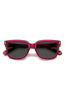 Polaroid 54mm Polarized Rectangular Sunglasses in Fuchsia/Gray Polar at Nordstrom