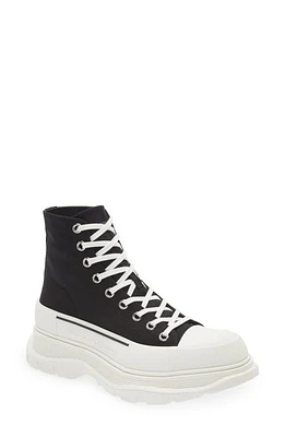 Alexander McQueen Tread Slick High Top Sneaker Black/White at Nordstrom,