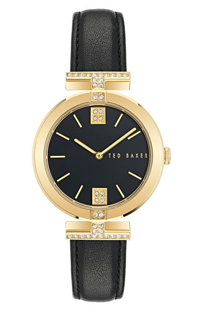 Ted Baker London Iconic Faux Leather Strap Watch in at Nordstrom