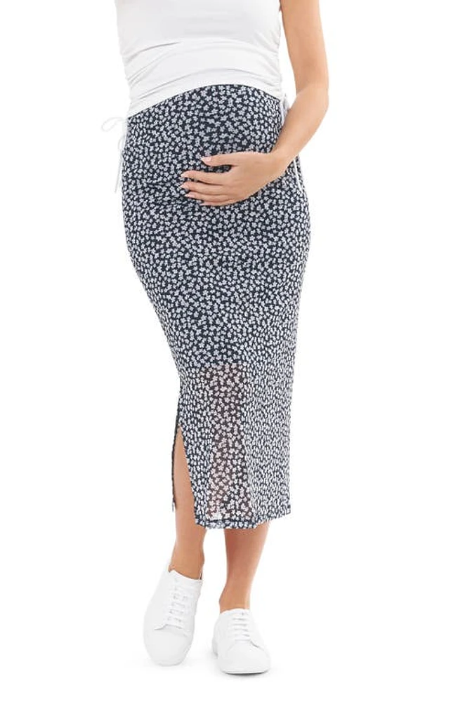 Ripe Maternity Karma Mesh Midi Skirt Navy at Nordstrom,