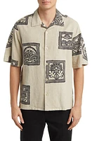 NN07 Ole 5396 Linen Blend Camp Shirt Oatmeal at Nordstrom, R