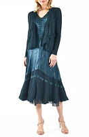 Komarov Charmeuse & Chiffon Dress with Jacket Mediterranean at Nordstrom,