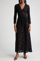 Zimmermann Matchmaker Floral Lace Belted Long Sleeve A-Line Dress at Nordstrom,