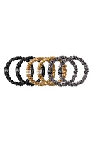 slip Pure Silk 6-Pack Skinny Scrunchies in Gold/leopard/black at Nordstrom