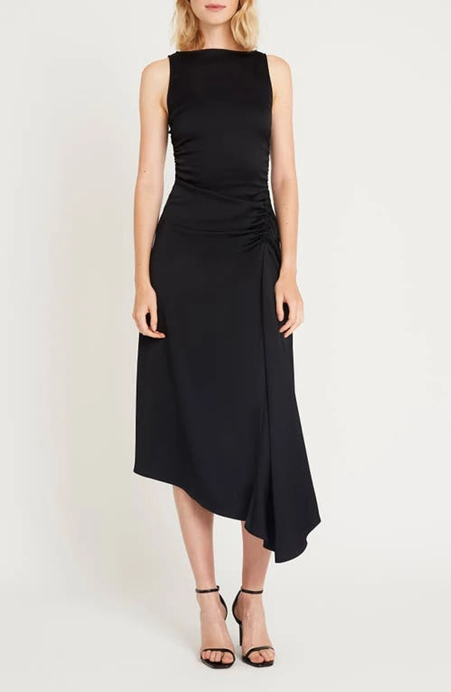 Luxely Finch Ruched Satin Midi Dress at Nordstrom,