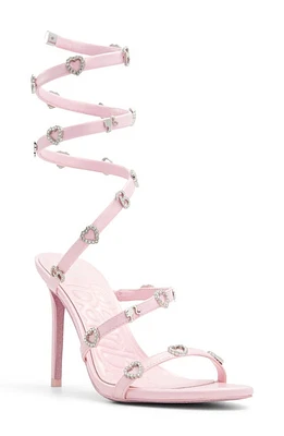 ALDO x Barbie Runway Wraparound Ankle Strap Sandal Metallic Light Pink at Nordstrom,