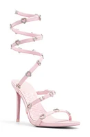 ALDO x Barbie Runway Wraparound Ankle Strap Sandal Metallic Light Pink at Nordstrom,