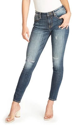 Vigoss Jagger Distressed Skinny Jeans Dark Wash at Nordstrom