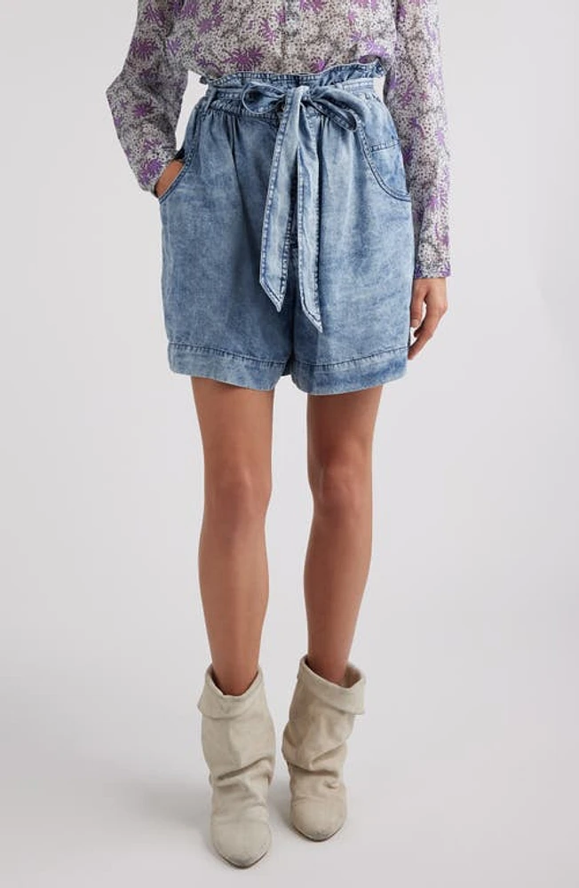 Isabel Marant Étoile Pierine Tie Waist Denim Shorts Blue at Nordstrom, Us