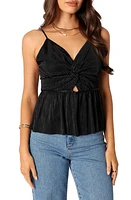 Petal & Pup Rosaline Plissé Tank Black at Nordstrom,