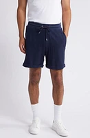 BOSS Lasdun Cotton Gauze Drawstring Shorts Dark Blue at Nordstrom,