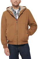 levi's Workwear Faux Shearling Lined Cotton Canvas Hooded Jacket at Nordstrom,