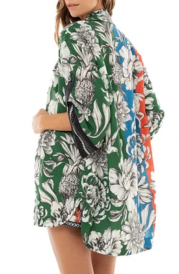 Agua Bendita Chrissy Wats Cover-Up Shirt Green Multi at Nordstrom,