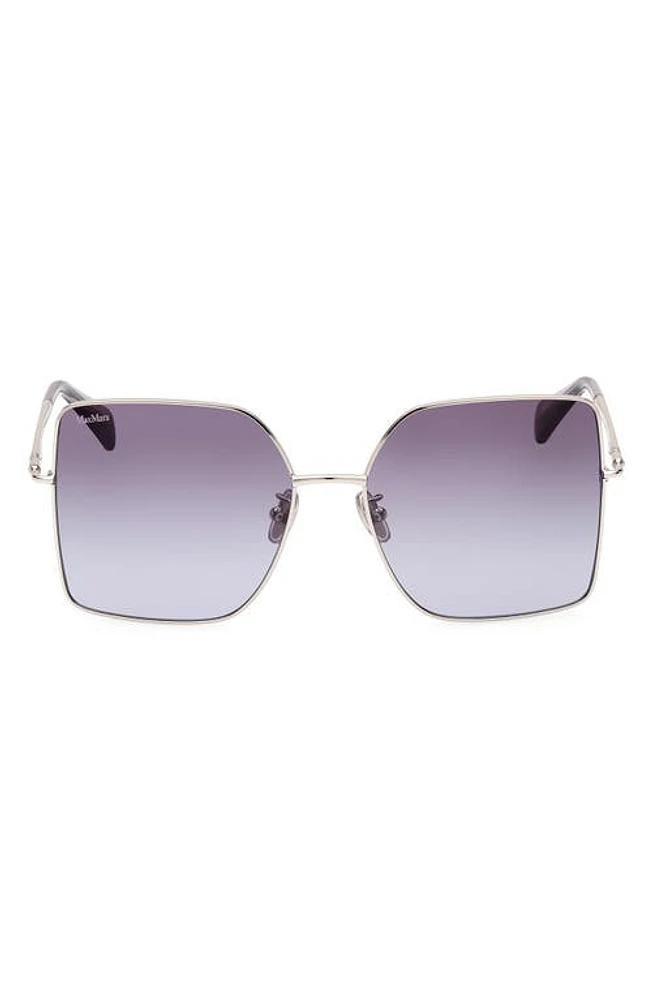 Max Mara 59mm Gradient Butterfly Sunglasses in Shiny Palladium/grad Blue at Nordstrom