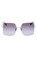 Max Mara 59mm Gradient Butterfly Sunglasses in Shiny Palladium/grad Blue at Nordstrom