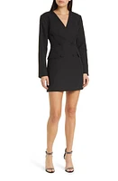 Adelyn Rae Solani Double Breasted Long Sleeve Blazer Minidress in Black at Nordstrom, Size Small