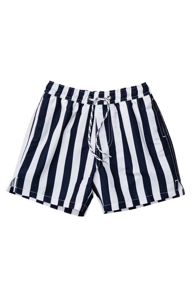 Snapper Rock Kids' Nautical Stripe Volley Board Shorts Navy at Nordstrom,