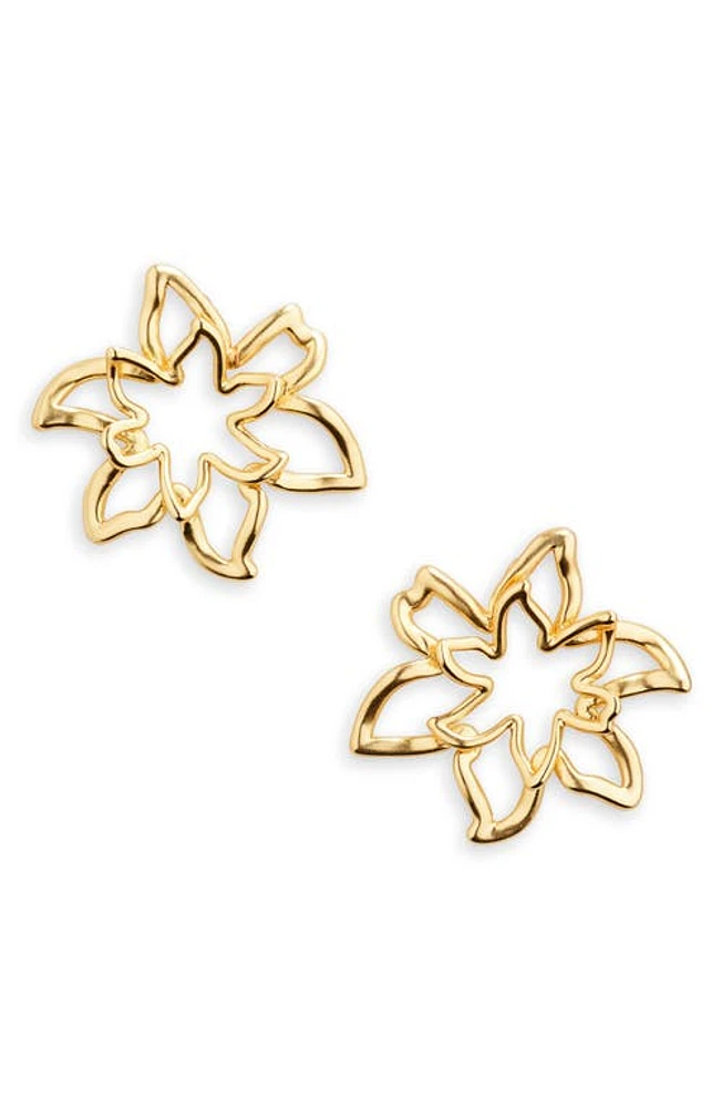 Madewell Wire Flower Stud Earrings in Vintage Gold at Nordstrom