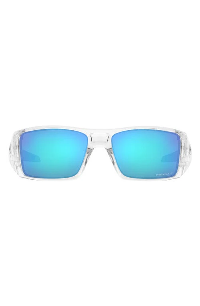 Oakley Heliostat 61mm Prizm Polarized Rectangular Sunglasses in Clear at Nordstrom