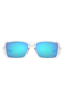 Oakley Heliostat 61mm Prizm Polarized Rectangular Sunglasses in Clear at Nordstrom