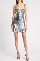 Rare London Sequin Bustier Minidress Black/Metallic at Nordstrom,