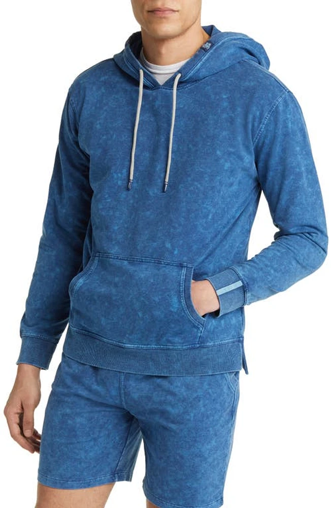 Stone Rose Acid Wash Fleece Hoodie Navy at Nordstrom,