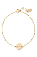 Nashelle Initial Mini Disc Bracelet in 14K Gold Fill L at Nordstrom