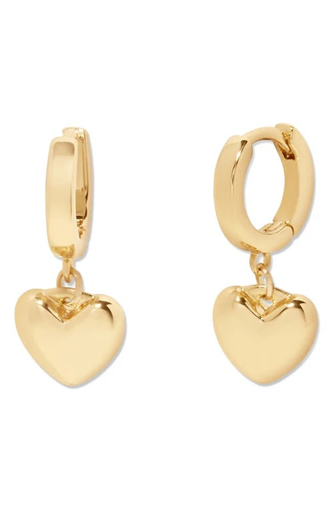 Brook and York Ruby Heart Drop Huggie Hoop Earrings in Gold at Nordstrom