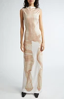 Acne Studios x Katerina Jebb Emati Sleeveless Maxi Dress in White/Beige at Nordstrom, Size Medium