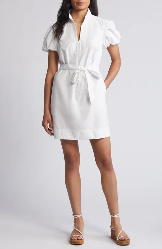 Tommy Bahama Oceana Puff Sleeve Cotton Poplin Dress White at Nordstrom,