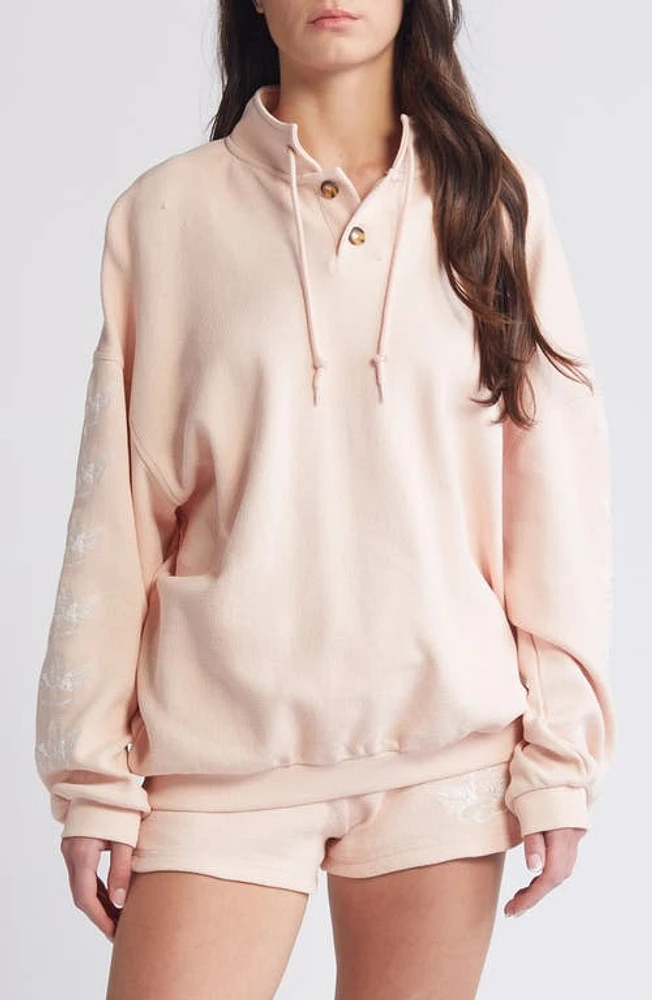 BOYS LIE Adore You Henley Sweatshirt Pink at Nordstrom,