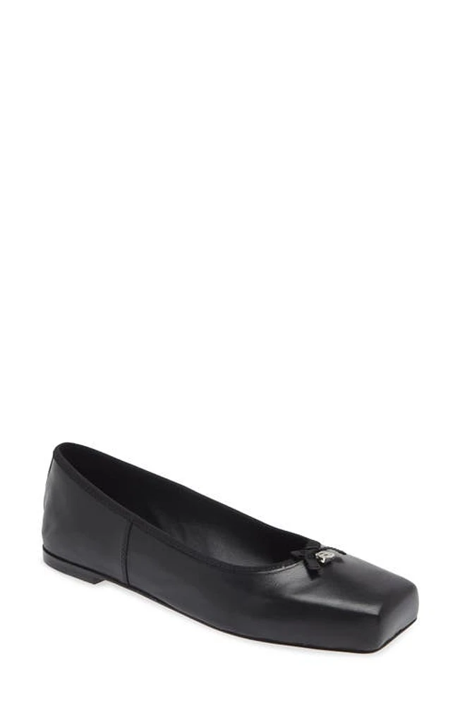 Alexander Wang Bille Square Toe Ballet Flat Black at Nordstrom,